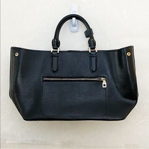Zara Basic Black Embossed Handbag